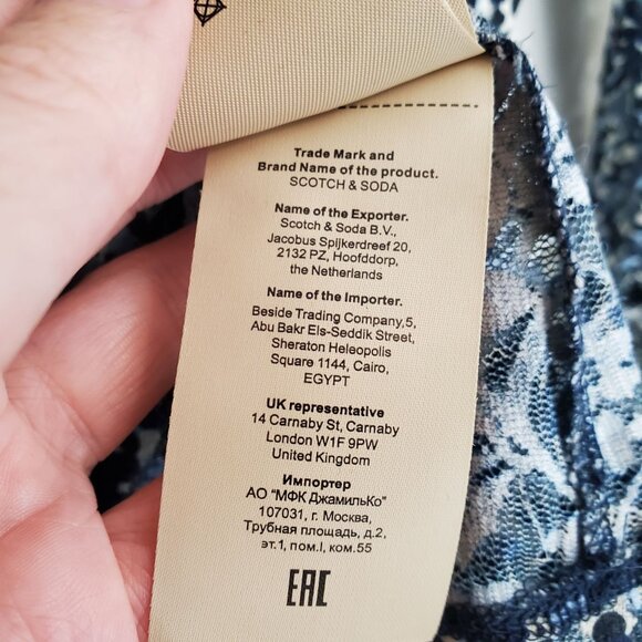 Scotch & Soda Printed Lace Top in blue - Picture 8 of 13